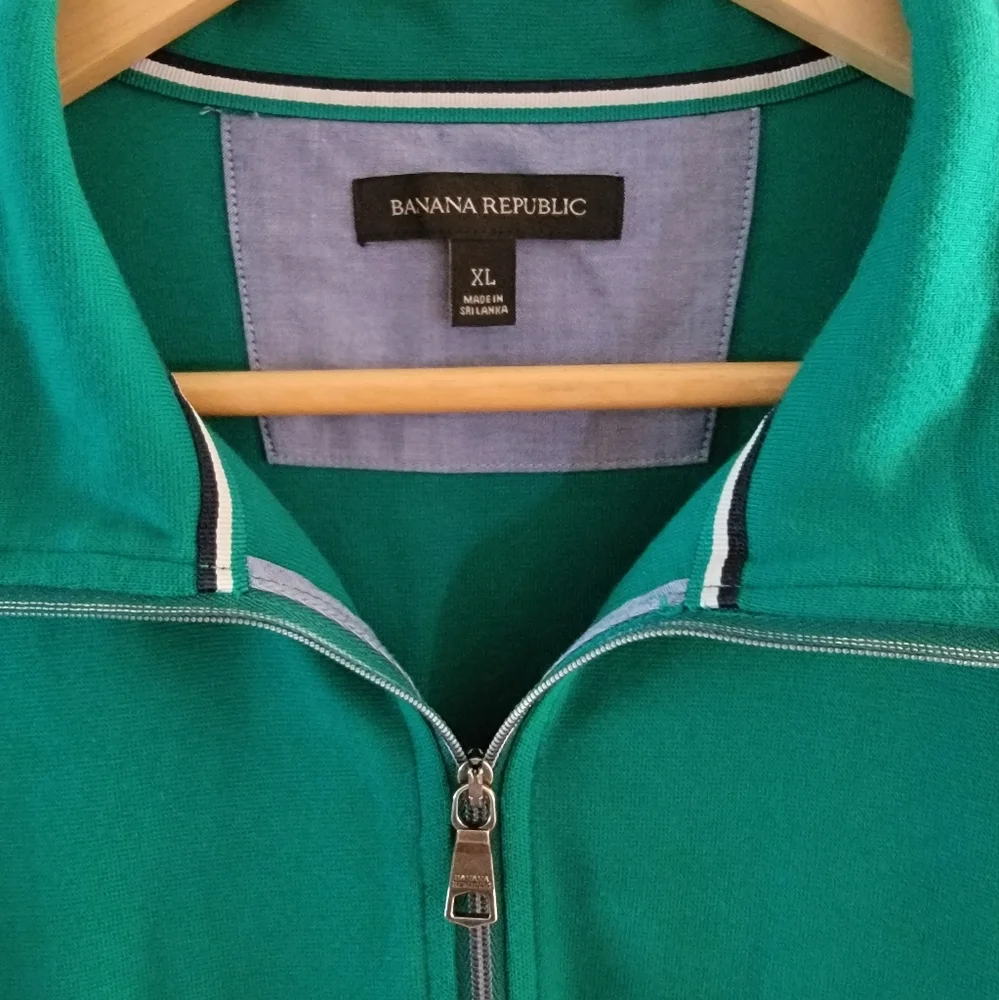 Banana Republic Green‎ Quarter Zip Pullover Shirt XL